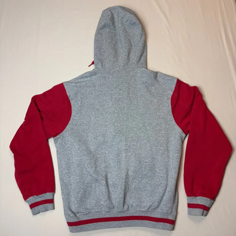 Mens Jordan Jumpman Snap Front Hoodie Jacket M Gray Red‎ Streetwear